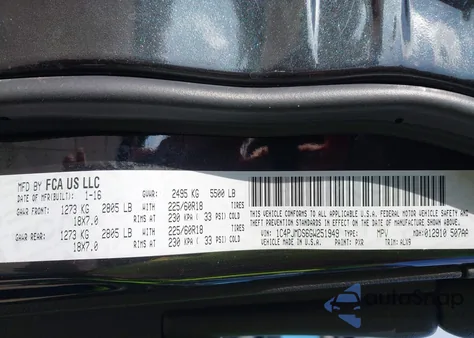 2016 Jeep Cherokee Limited z USA, uszkodzony, nr VIN 1C4PJMDS6GW251949